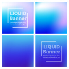 A set of trendy liquid backgrounds bright glowing gradient mesh