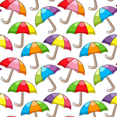 Seamless vector pattern with colors little umbrella
