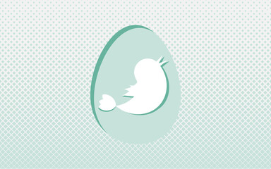 Easter holiday greeting card with spring bird, vector