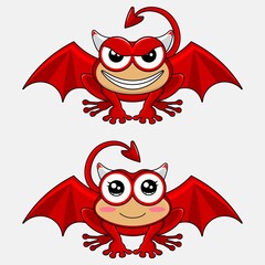 Devil frog cartoon