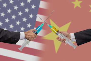 Chinese and U.S. sides fighting with vaccine syringes