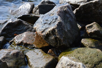 Naklejka na ściany i meble rocks on the beach