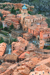 Fototapeta premium Vista de Albarracín y su muralla. Una localidad medieval situada en la província de Teruel (Aragón- View of Albarracín and its wall. A medieval town located in the province of Teruel (Aragon-Spain).