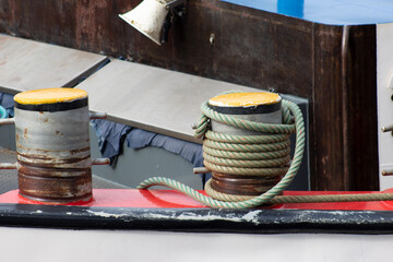 Ropes on a cargo ship