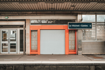 Obraz na płótnie Canvas Paris, France 28-03-2021: Vesinet - Center RER station