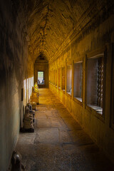 golden light in the temple hallway