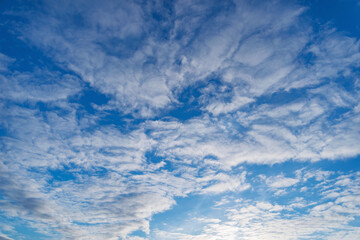 Amazing cloudscape on the sky at sunset.