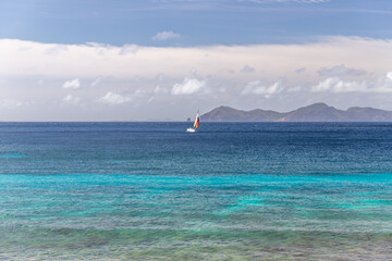 Sailboat at sea in Saint Vincent and the Grenadines