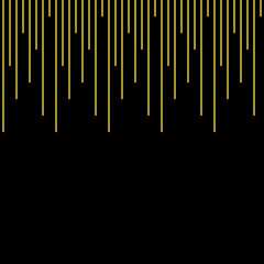 Geometric of vertical stripe pattern. Design random stripe of water drop gold on black bacground. Design print for illustration, texture, wallpaper, background.