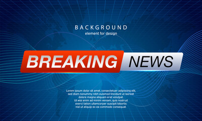Breaking News on World Map Background. Planet News Background Business Technology. Vector illustration template for your design.