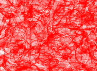 bright red abstract lines background on white background smoke effect
