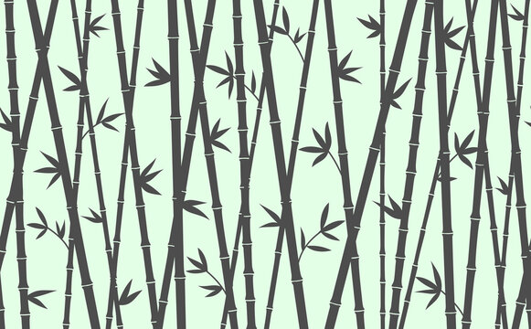Bamboo forest pattern. Horizontal seamless vector background © Vitaly