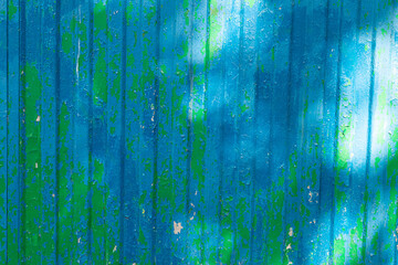 blue wood plank fence in sunlight background base