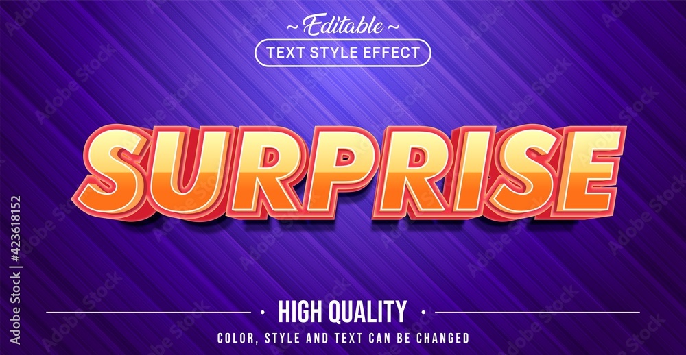 Aufkleber Editable text style effect - Surprise text style theme.