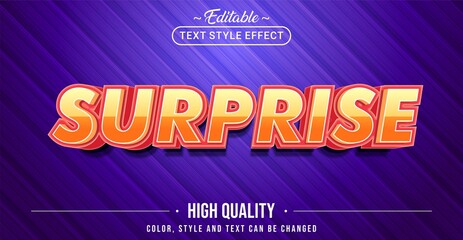 Editable text style effect - Surprise text style theme.