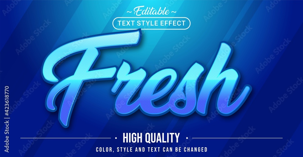 Poster editable text style effect - fresh blue text style theme.