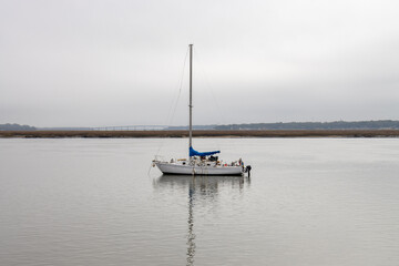 Sailboat in the harbor Beaufort South Carolina