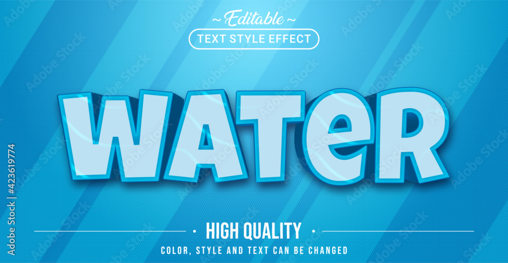 Poster Editable text style effect - Water text style theme.