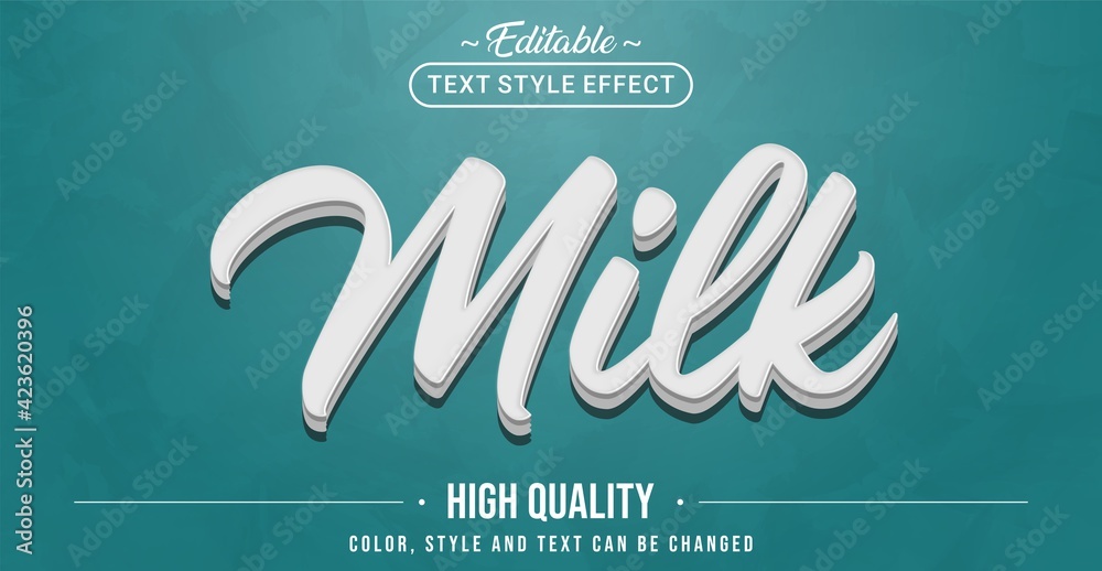 Poster Editable text style effect - Milk text style theme.