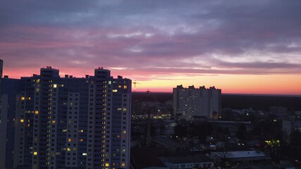 Fototapeta premium sunset over the city