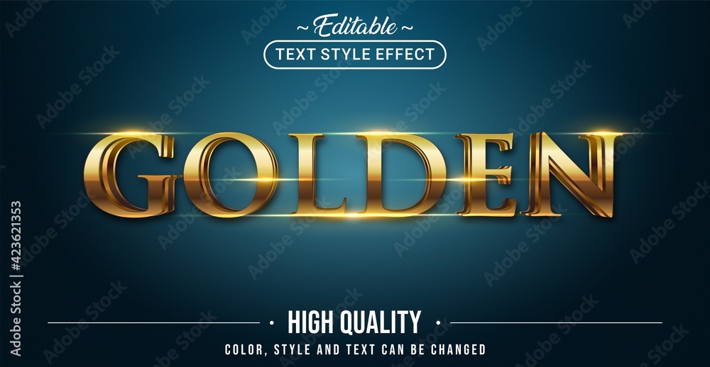 Aufkleber Editable text style effect - Elegant Golden text style theme.