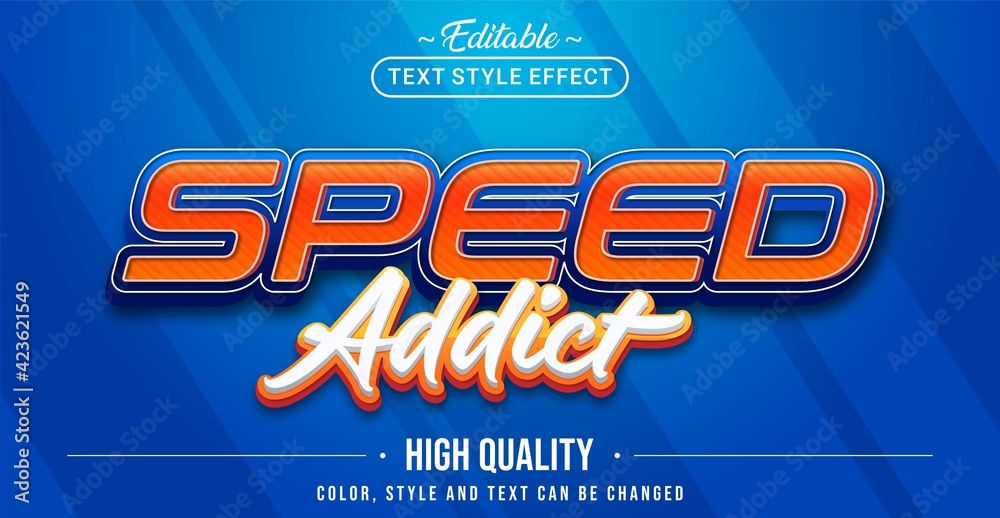 Poster Editable text style effect - Speed Addict text style theme.