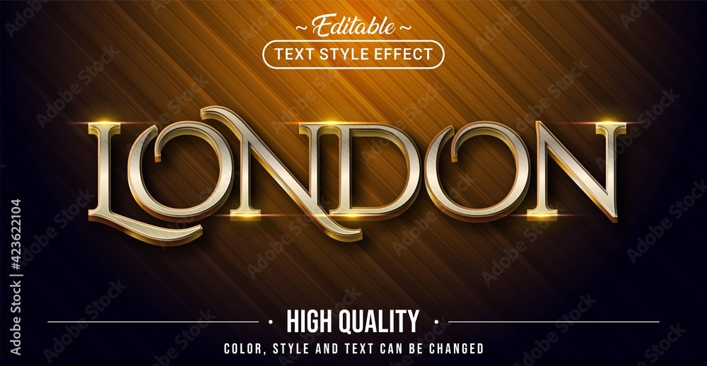 Aufkleber editable text style effect - elegant london text style theme.
