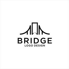 Bridge gate logo design vector illustration