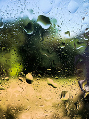 water drops on glass