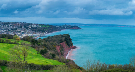 Ness Cove Beach, South West Coast Path, Shaldon, Teignmouth, Devon, England, Europe