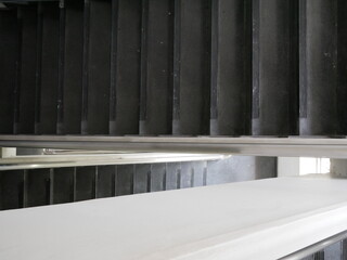 staircase and aluminium railing handle for safety.