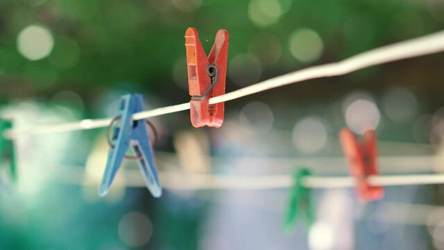 Pin. Clothespins for drying clothes.