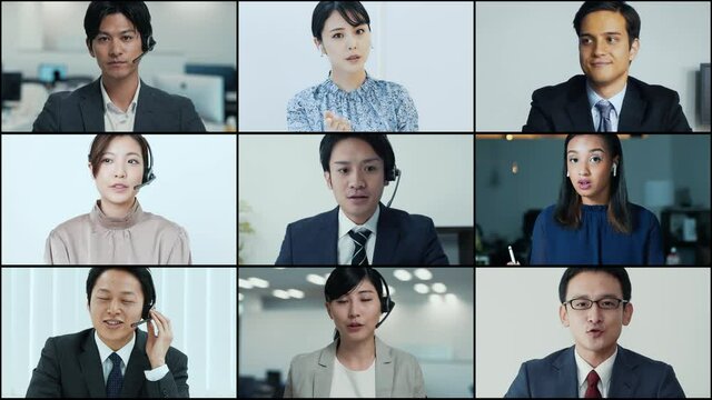 ビデオ会議画面　web会議　ウェビナー
