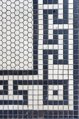 Black and white geometric tile