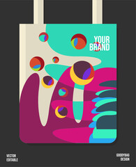 Bag design with artistic creativity, worthy of a product, branding samples, colorful and editable vector.