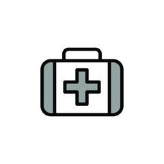 Illustration Vector graphic of  first aid medical box kit icon 