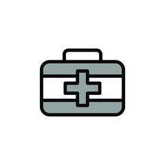 Illustration Vector graphic of  first aid medical box kit icon 
