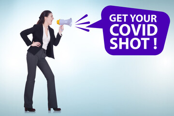 Concept of flu vaccination in winter