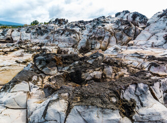 Eroded Lava Formations on Makaluapuna Point, Kapalua, Maui, Hawaii, USA