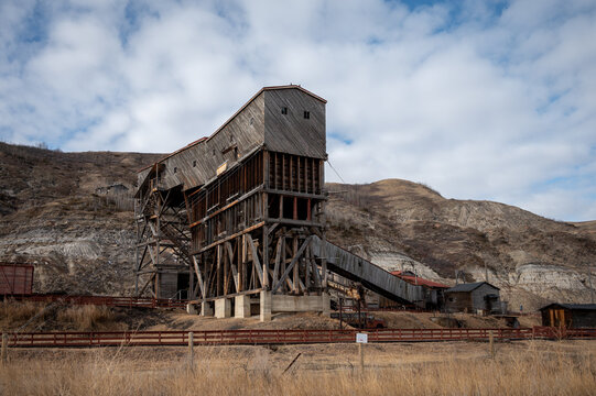 The wooden infrastructure of the closed Atlas Coal Mine. 