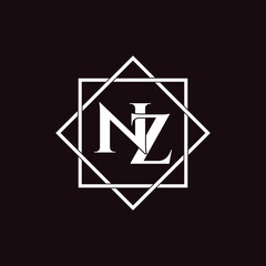 Letter NZ luxury logo design vector