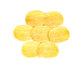 potato chips isolated on white background