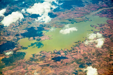 Fototapeta na wymiar Aerial view of beautiful Africa.