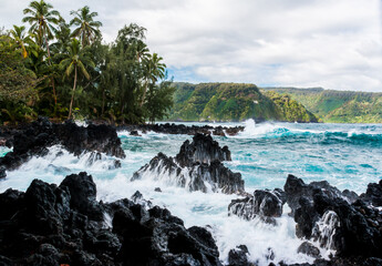 The Rugged Coastline of Keanae Point, Keanae, Maui, Hawaii, USA
