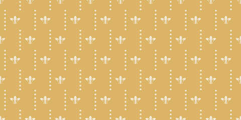 Background pattern with decorative ornaments in retro style on a gold background. Vector graphics