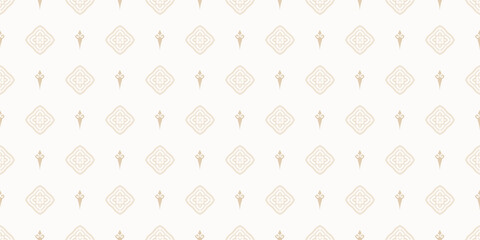 Background pattern for seamless wallpaper with beige ornament on a white background. Vector graphics