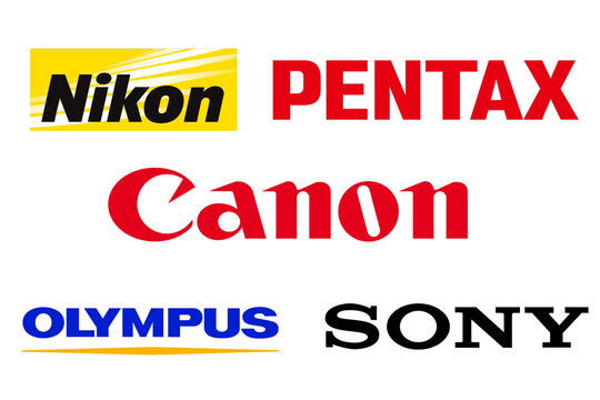 Logo marki popularnych producent&oacute;w aparat&oacute;w cyfrowych