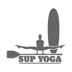 Paddle board yoga meditation. Healthy lifestyle concept