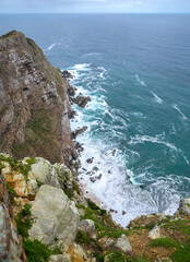 Fototapeta na wymiar Cape Point of Cape Town, is a promontory at the southeast corner of the Cape Peninsula, which is a mountainous and scenic landform
