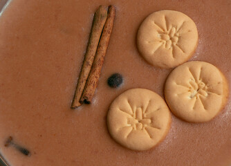 Beans with sweet or habichuelas con dulce a dessert from the Dominican Republic made of red beans, milk, sugar and spices.